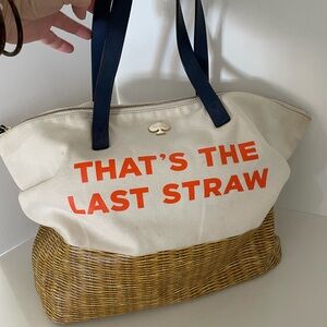 Kate Spade Cream and Orange Tote Bag